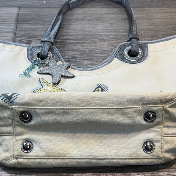 Coach Cream and Gray beach Starfish Canvas Tote - Picture 11 of 15